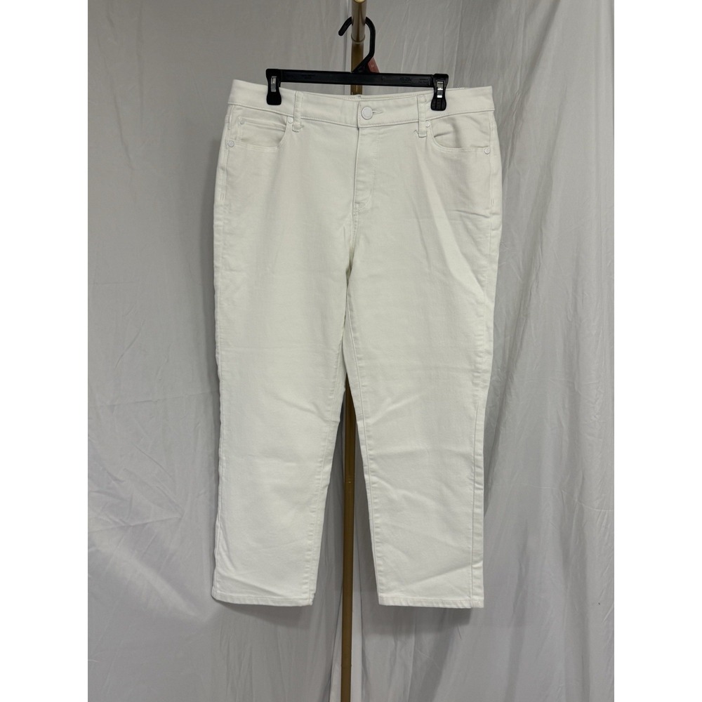 Simply Vera Vera Wang Jeans Womens 14 Crop White Stretch 5‎ Pocket